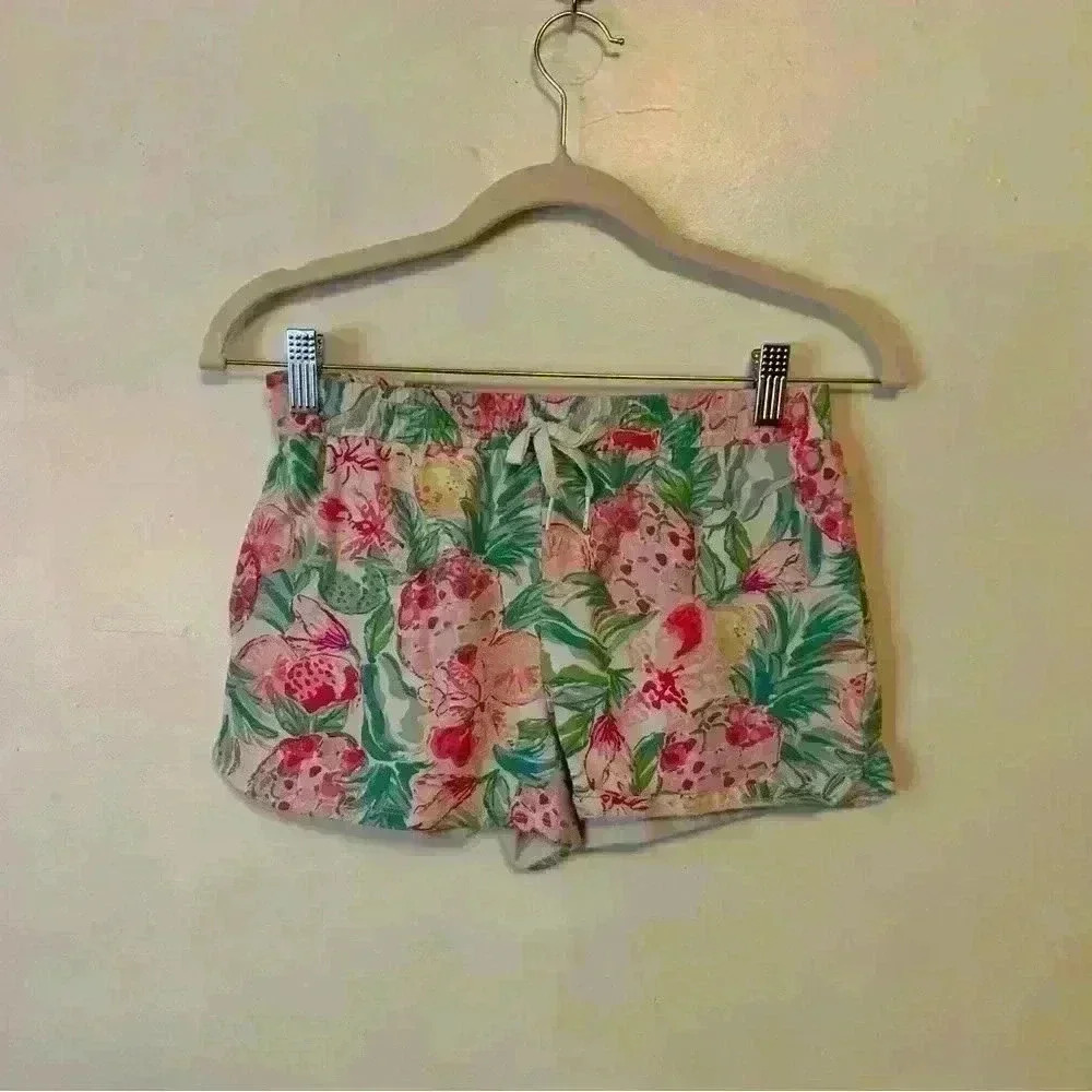 Lily Pulitzer Girls Ocean View Short Resort White Pear Necessities Size XL 12/14